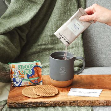 Sip & Stroop Hot Cocoa Mix, 11oz Coffee Mug, and Snack Gift Set